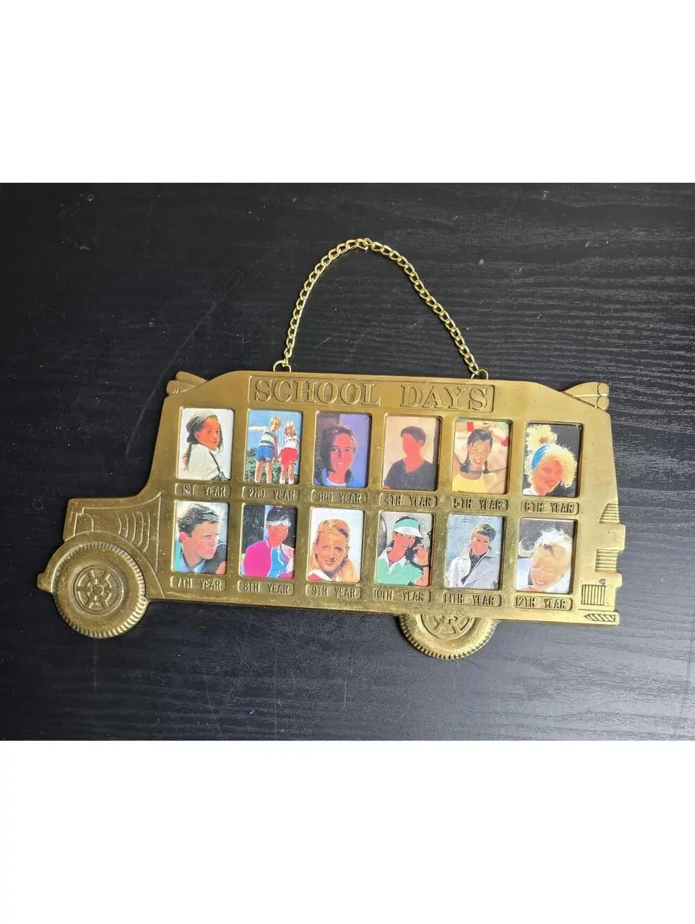 Vintage School Bus Photo Frame for 12 School Years